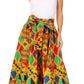 Sakkas Asma's Second Convertible Traditional Wax Print Maxi Skirt with Adjustable Straps