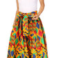 Sakkas Asma's Second Convertible Traditional Wax Print Maxi Skirt with Adjustable Straps