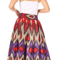 Sakkas Asma's Second Convertible Traditional Wax Print Maxi Skirt with Adjustable Straps