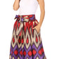 Sakkas Asma's Second Convertible Traditional Wax Print Maxi Skirt with Adjustable Straps