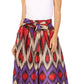 Sakkas Asma's Second Convertible Traditional Wax Print Maxi Skirt with Adjustable Straps