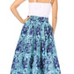 Sakkas Asma's Second Convertible Traditional Wax Print Maxi Skirt with Adjustable Straps