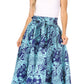 Sakkas Asma's Second Convertible Traditional Wax Print Maxi Skirt with Adjustable Straps