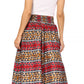 Sakkas Asma's Second Convertible Traditional Wax Print Maxi Skirt with Adjustable Straps