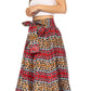 Sakkas Asma's Second Convertible Traditional Wax Print Maxi Skirt with Adjustable Straps
