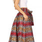 Sakkas Asma's Second Convertible Traditional Wax Print Maxi Skirt with Adjustable Straps