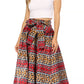 Sakkas Asma's Second Convertible Traditional Wax Print Maxi Skirt with Adjustable Straps