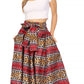 Sakkas Asma's Second Convertible Traditional Wax Print Maxi Skirt with Adjustable Straps
