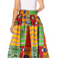 Sakkas Asma's Second Convertible Traditional Wax Print Maxi Skirt with Adjustable Straps
