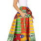 Sakkas Asma's Second Convertible Traditional Wax Print Maxi Skirt with Adjustable Straps