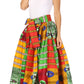 Sakkas Asma's Second Convertible Traditional Wax Print Maxi Skirt with Adjustable Straps