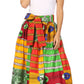 Sakkas Asma's Second Convertible Traditional Wax Print Maxi Skirt with Adjustable Straps