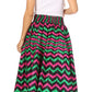 Sakkas Asma's Second Convertible Traditional Wax Print Maxi Skirt with Adjustable Straps