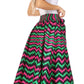 Sakkas Asma's Second Convertible Traditional Wax Print Maxi Skirt with Adjustable Straps