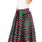Sakkas Asma's Second Convertible Traditional Wax Print Maxi Skirt with Adjustable Straps