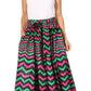 Sakkas Asma's Second Convertible Traditional Wax Print Maxi Skirt with Adjustable Straps