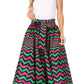Sakkas Asma's Second Convertible Traditional Wax Print Maxi Skirt with Adjustable Straps