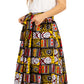 Sakkas Asma's Second Convertible Traditional Wax Print Maxi Skirt with Adjustable Straps