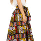 Sakkas Asma's Second Convertible Traditional Wax Print Maxi Skirt with Adjustable Straps