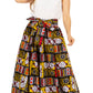 Sakkas Asma's Second Convertible Traditional Wax Print Maxi Skirt with Adjustable Straps