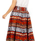 Sakkas Asma's Second Convertible Traditional Wax Print Maxi Skirt with Adjustable Straps