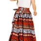 Sakkas Asma's Second Convertible Traditional Wax Print Maxi Skirt with Adjustable Straps
