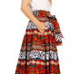 Sakkas Asma's Second Convertible Traditional Wax Print Maxi Skirt with Adjustable Straps