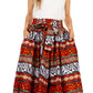 Sakkas Asma's Second Convertible Traditional Wax Print Maxi Skirt with Adjustable Straps