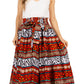 Sakkas Asma's Second Convertible Traditional Wax Print Maxi Skirt with Adjustable Straps