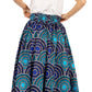 Sakkas Asma's Second Convertible Traditional Wax Print Maxi Skirt with Adjustable Straps