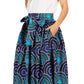 Sakkas Asma's Second Convertible Traditional Wax Print Maxi Skirt with Adjustable Straps