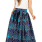Sakkas Asma's Second Convertible Traditional Wax Print Maxi Skirt with Adjustable Straps