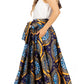 Sakkas Asma's Second Convertible Traditional Wax Print Maxi Skirt with Adjustable Straps