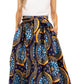 Sakkas Asma's Second Convertible Traditional Wax Print Maxi Skirt with Adjustable Straps