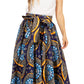 Sakkas Asma's Second Convertible Traditional Wax Print Maxi Skirt with Adjustable Straps