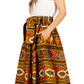 Sakkas Asma's Second Convertible Traditional Wax Print Maxi Skirt with Adjustable Straps