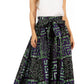 Sakkas Asma's Second Convertible Traditional Wax Print Maxi Skirt with Adjustable Straps