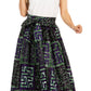 Sakkas Asma's Second Convertible Traditional Wax Print Maxi Skirt with Adjustable Straps