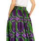 Sakkas Asma's Second Convertible Traditional Wax Print Maxi Skirt with Adjustable Straps