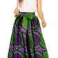 Sakkas Asma's Second Convertible Traditional Wax Print Maxi Skirt with Adjustable Straps