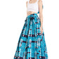 Sakkas Asma's Second Convertible Traditional Wax Print Maxi Skirt with Adjustable Straps