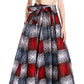 Sakkas Asma's Second Convertible Traditional Wax Print Maxi Skirt with Adjustable Straps