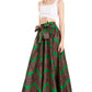 Sakkas Asma's Second Convertible Traditional Wax Print Maxi Skirt with Adjustable Straps