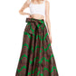Sakkas Asma's Second Convertible Traditional Wax Print Maxi Skirt with Adjustable Straps