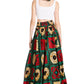 Sakkas Asma's Second Convertible Traditional Wax Print Maxi Skirt with Adjustable Straps