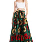 Sakkas Asma's Second Convertible Traditional Wax Print Maxi Skirt with Adjustable Straps