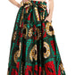 Sakkas Asma's Second Convertible Traditional Wax Print Maxi Skirt with Adjustable Straps