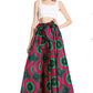 Sakkas Asma's Second Convertible Traditional Wax Print Maxi Skirt with Adjustable Straps