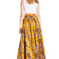 Sakkas Asma's Second Convertible Traditional Wax Print Maxi Skirt with Adjustable Straps
