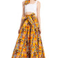 Sakkas Asma's Second Convertible Traditional Wax Print Maxi Skirt with Adjustable Straps